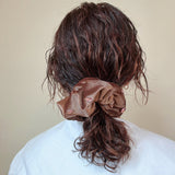 Teddy Brown Velour Jewelry Scrunchie