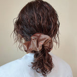 Teddy Brown Velour Jewelry Scrunchie