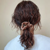 Gold Star Teddy Brown Velour Mini Scrunchie