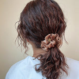 Gold Star Teddy Brown Velour Mini Scrunchie