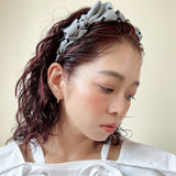 Grey Airy Ribbon Headband