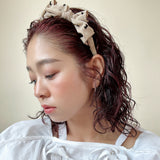 Beige Airy Ribbon Headband