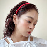 Bright Red Gather Silk Headband
