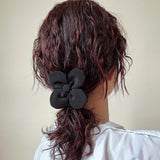 Black Silk Flower Scrunchie