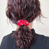 Velour Red Jewel Mini Scrunchie