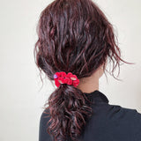 Velour Red Jewel Mini Scrunchie