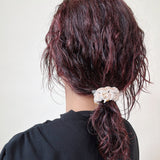 Velour Brown Chain Mini Scrunchie