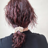 Velour Brown Chain Mini Scrunchie