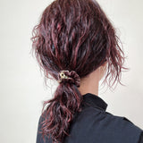 Velour Mocha Brown Chain Mini Scrunchie