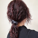Velour Silver Chain Mini Scrunchie