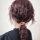 Velour Lt Brown Studs Mini Scrunchie