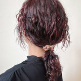 Velour Lt Brown Studs Mini Scrunchie