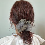 Croco Jacquard Organdy Ring Scrunchie