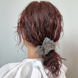 Croco Jacquard Organdy Half Scrunchie