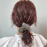 Croco Jacquard Organdy Half Scrunchie