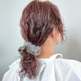 Croco Jacquard Organdy Half Scrunchie
